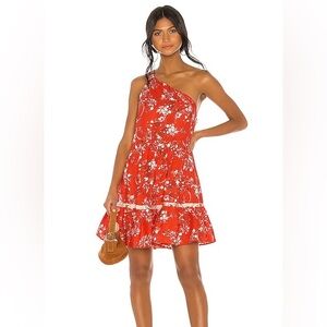 Free People All Mine One Shoulder Linen‎ Blend Mini Dress